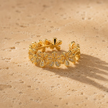 Crystal Butterfly Band Ring