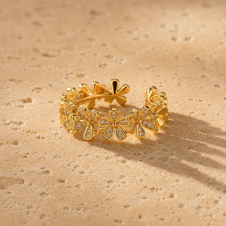 Crystal Butterfly Band Ring