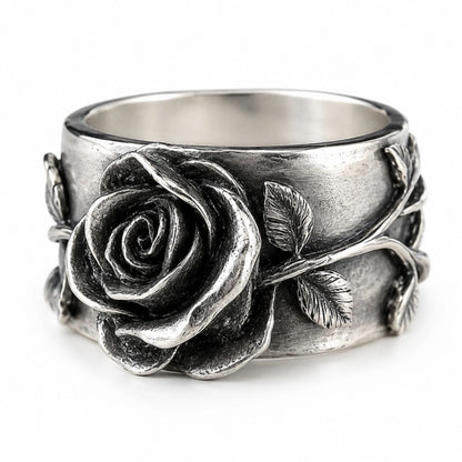 Vintage Silver Flower Band Ring
