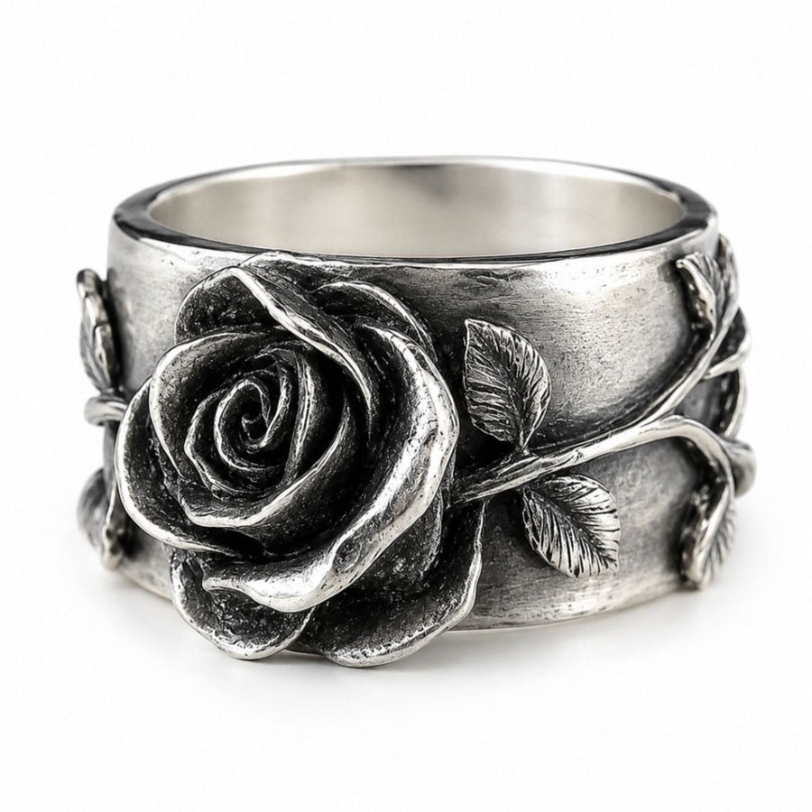 Vintage Silver Flower Band Ring