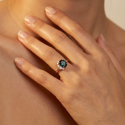 Vintage Blue Crystal & Zirconia Ring