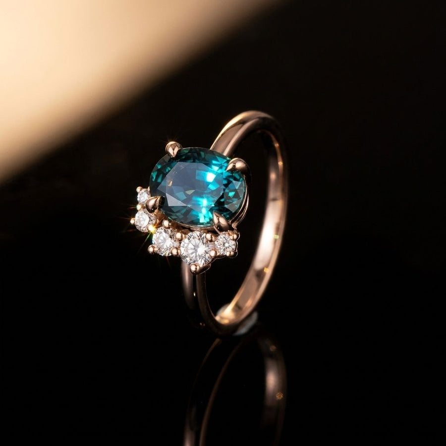 Vintage Blue Crystal & Zirconia Ring