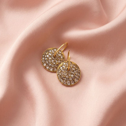 Vintage Bright Rounded Flower Earrings