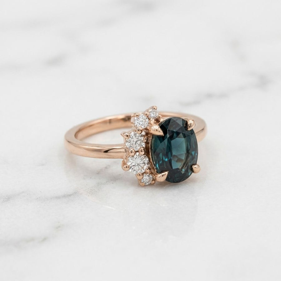 Vintage Blue Crystal & Zirconia Ring