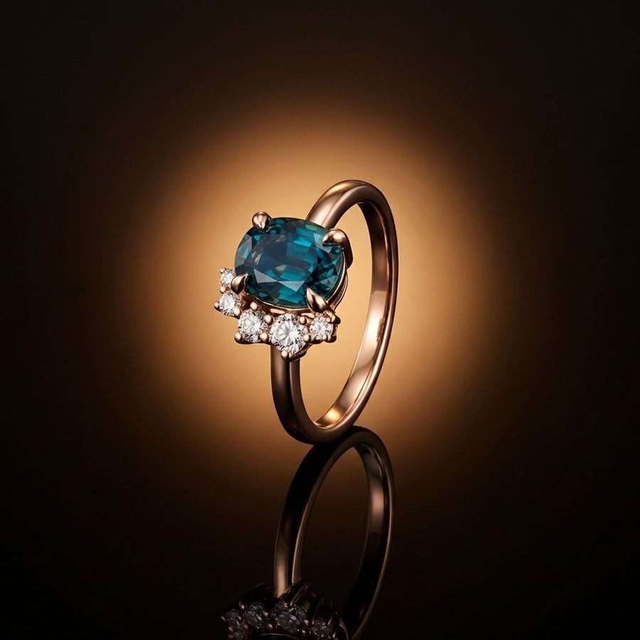 Vintage Blue Crystal & Zirconia Ring