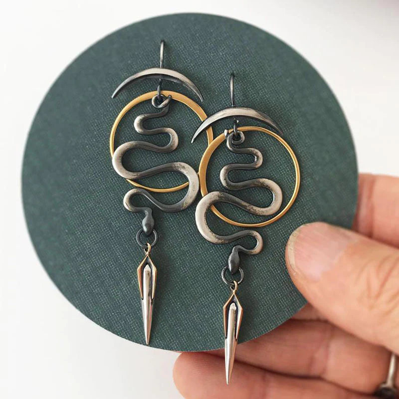 Irregular Geometric Spiral Earrings Serpentine-Lydieannejewelry