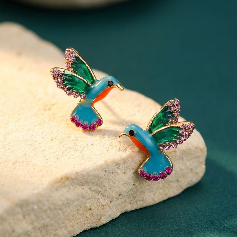 Crystal Hummingbird Earrings