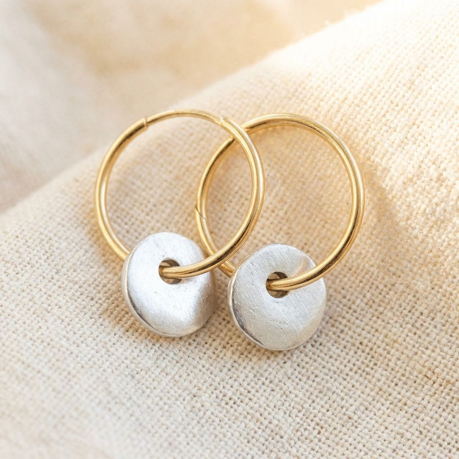 Golden Hoops Silver Earrings