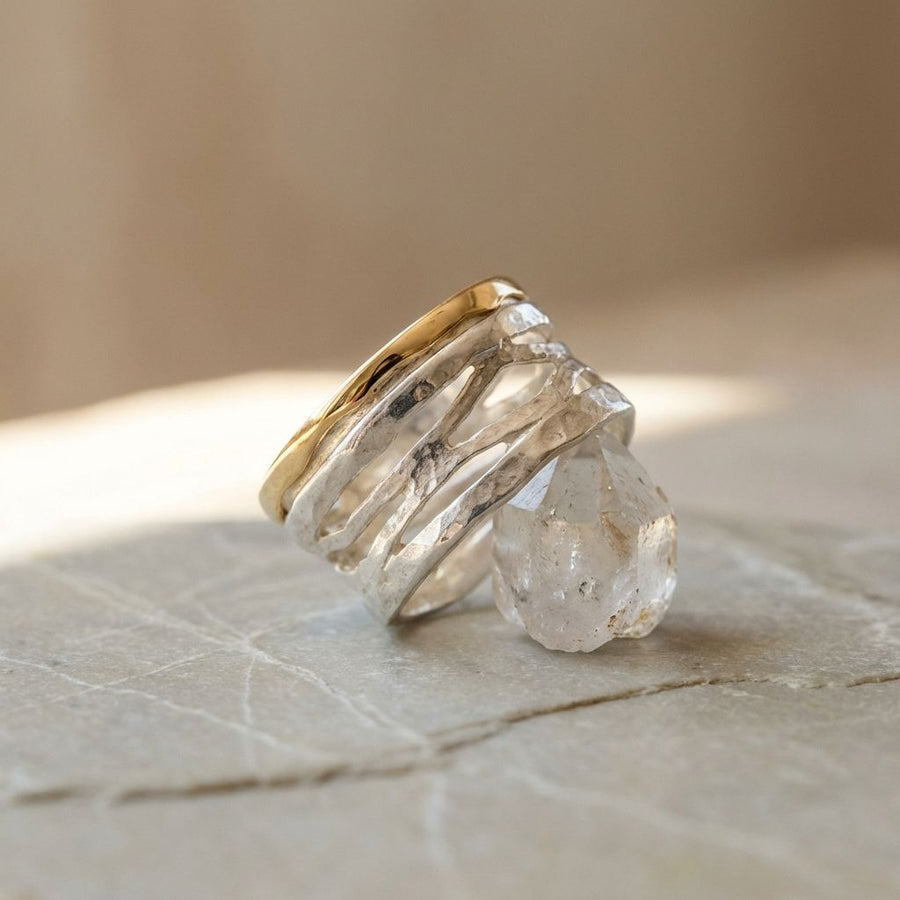 Vintage Gold & Silver Hollow Ring