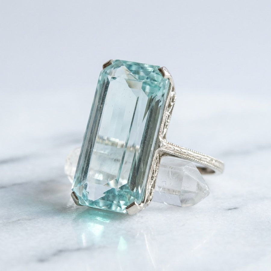 Vintage Light Turquoise Crystal Ring