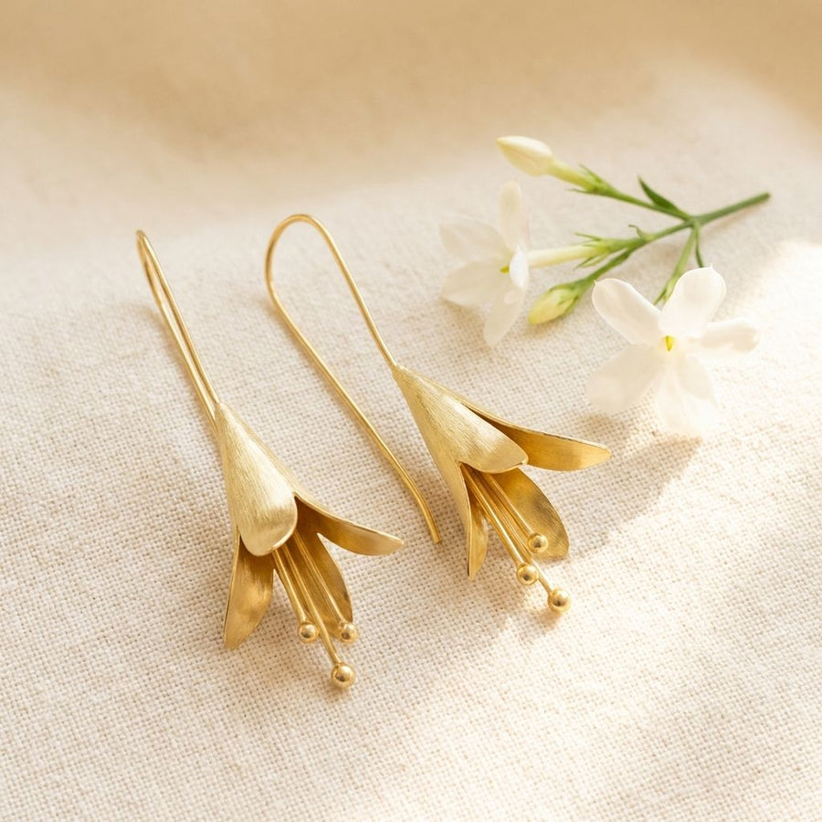 Vintage Gold & Silver Lotus Earrings