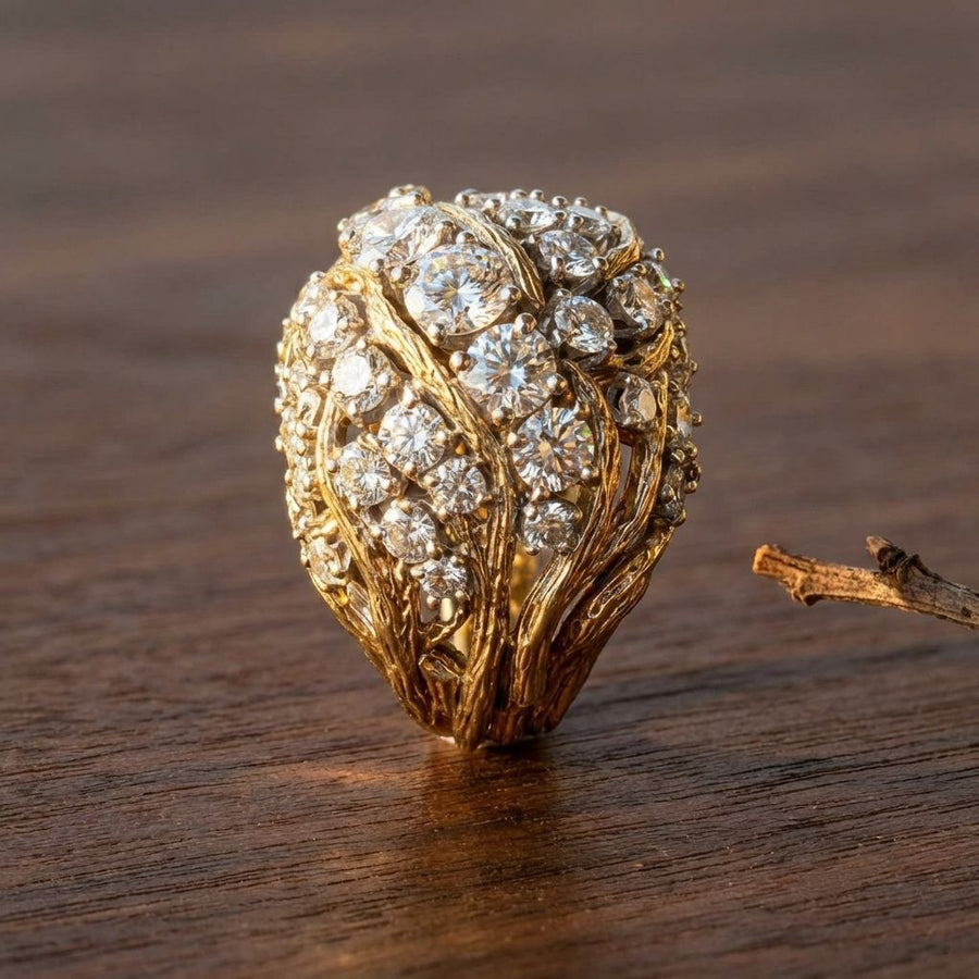 Vintage Exquisite Bright Gold Ring