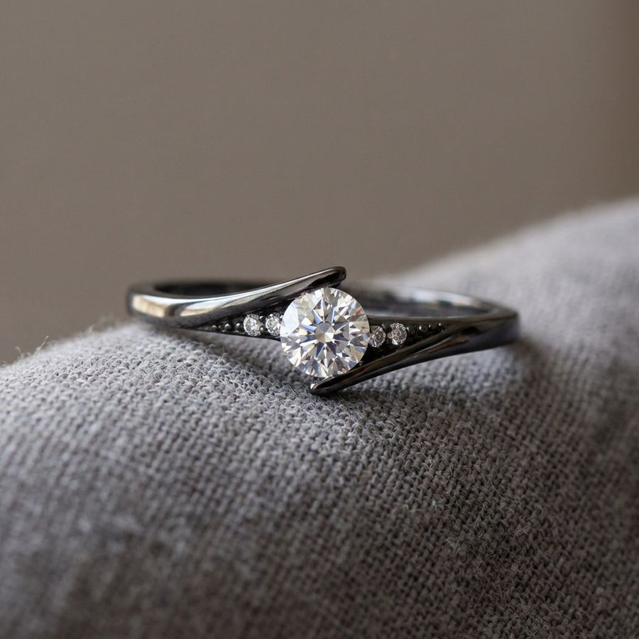 Vintage Black Gold Crystal Ring