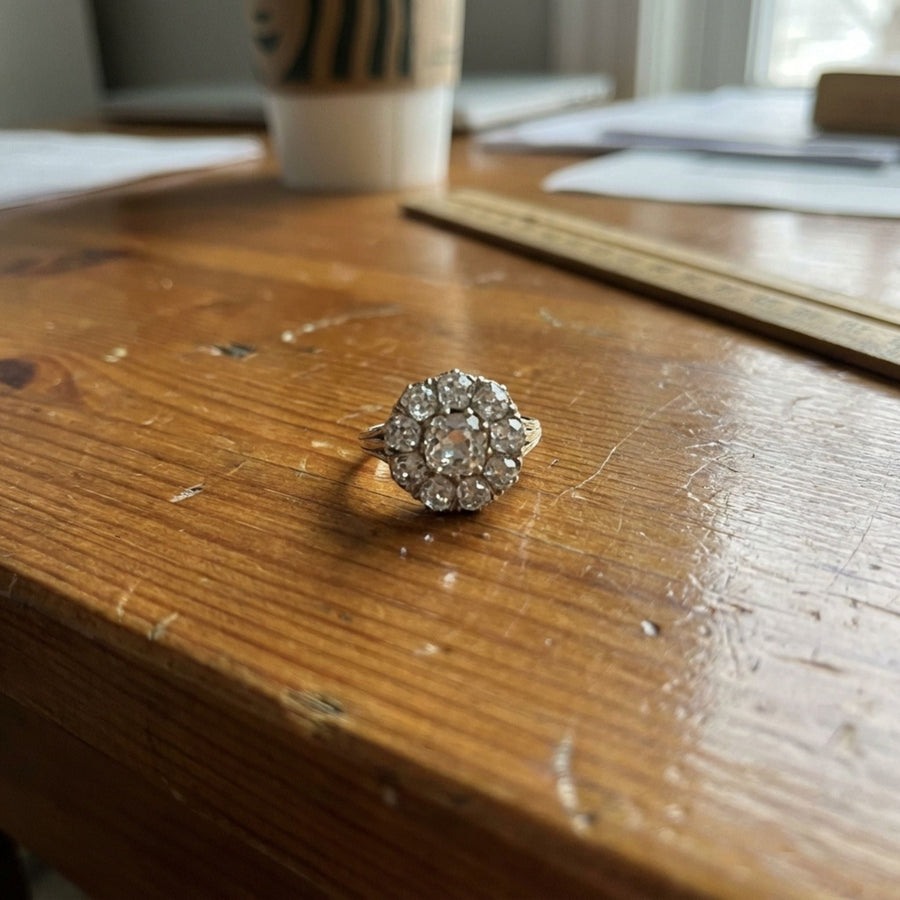 Vintage Crystal Ball Ring