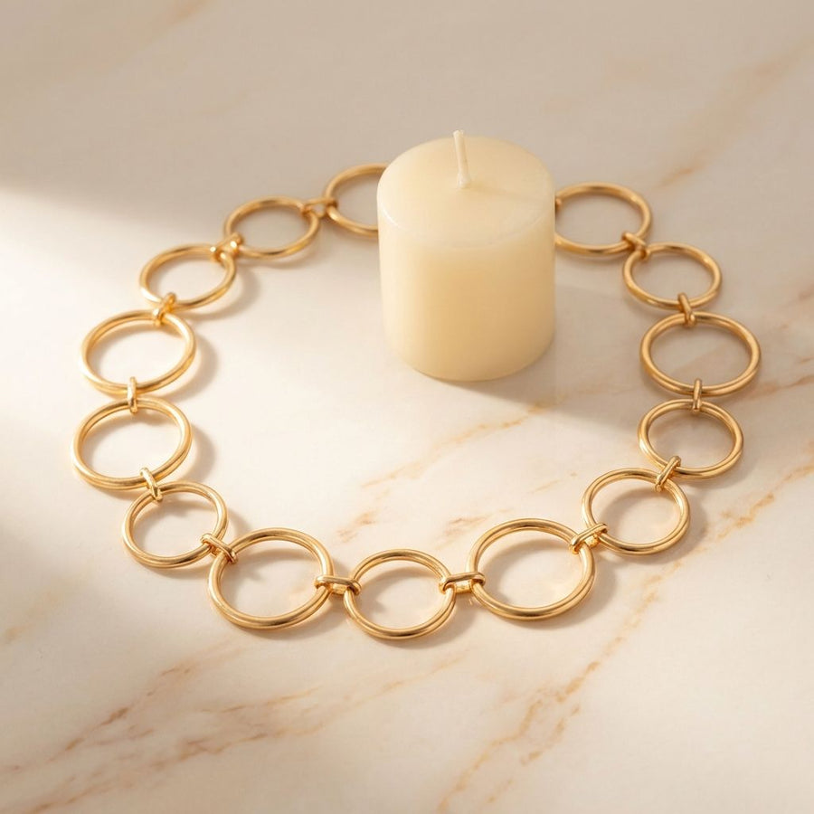 Vintage Circles Golden Necklace
