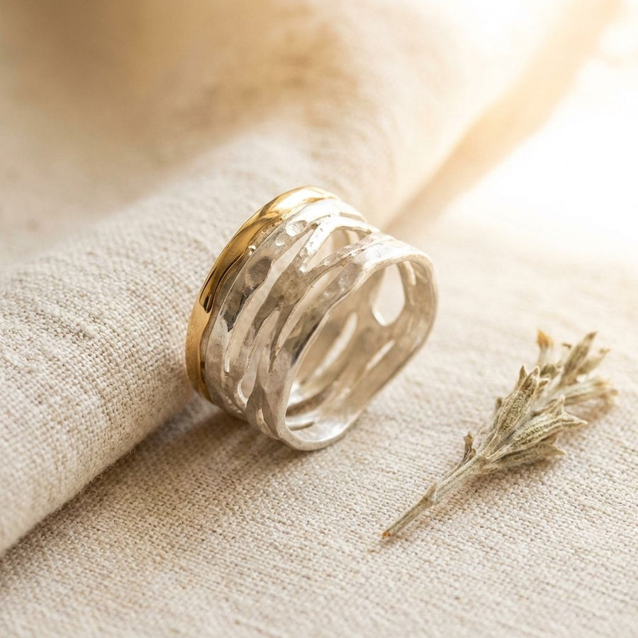 Vintage Gold & Silver Hollow Ring