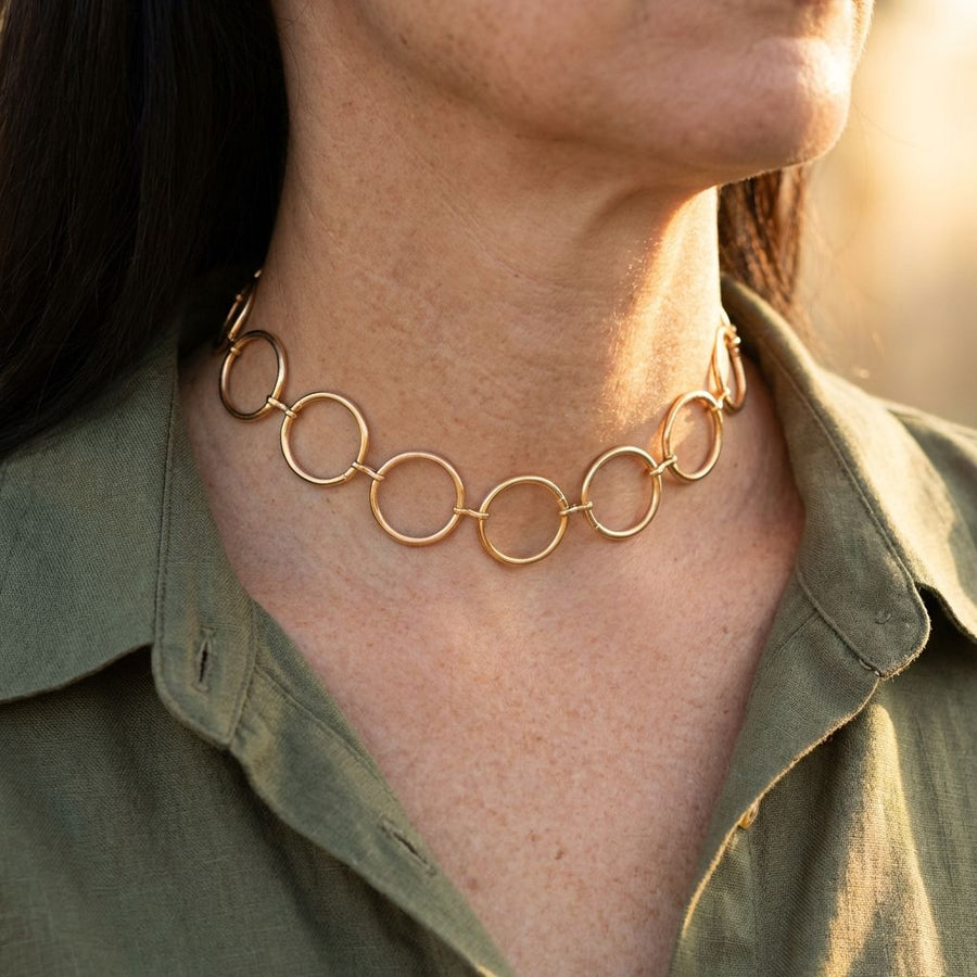 Vintage Circles Golden Necklace