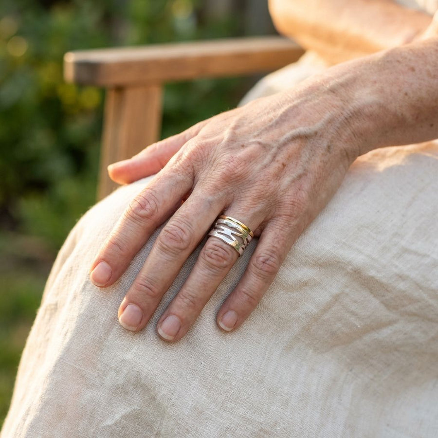 Vintage Gold & Silver Hollow Ring