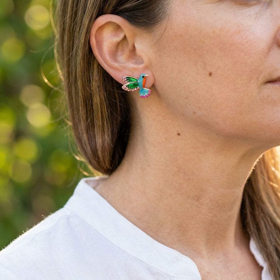 Crystal Hummingbird Earrings