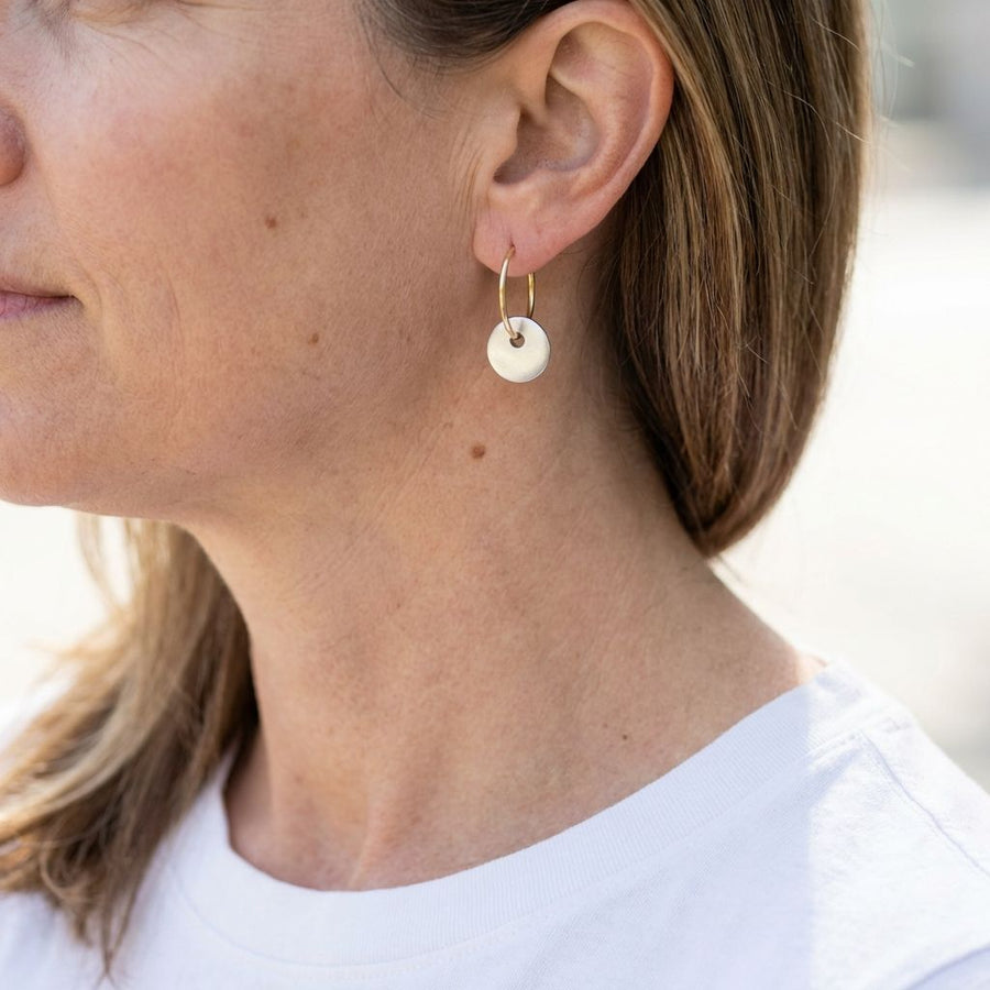 Golden Hoops Silver Earrings