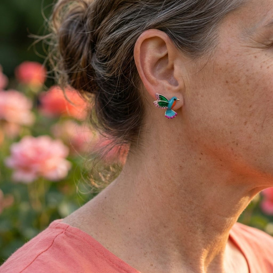 Crystal Hummingbird Earrings