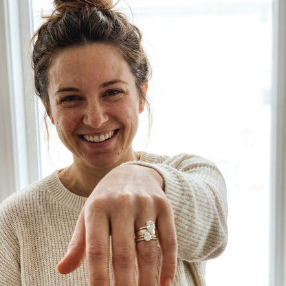 Vintage Double Zirconia Drop Ring