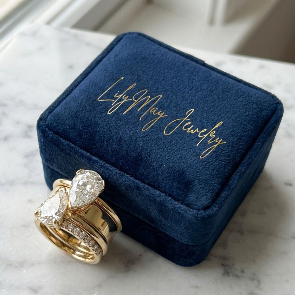 Vintage Double Zirconia Drop Ring