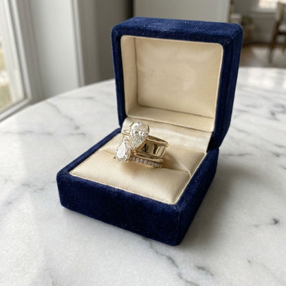 Vintage Double Zirconia Drop Ring