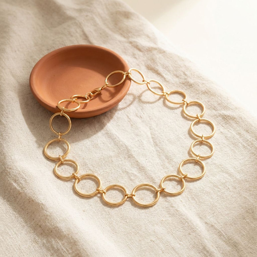 Vintage Circles Golden Necklace