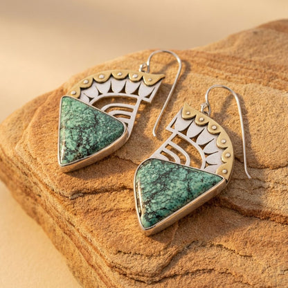 Vintage Turquoise Crown Earrings