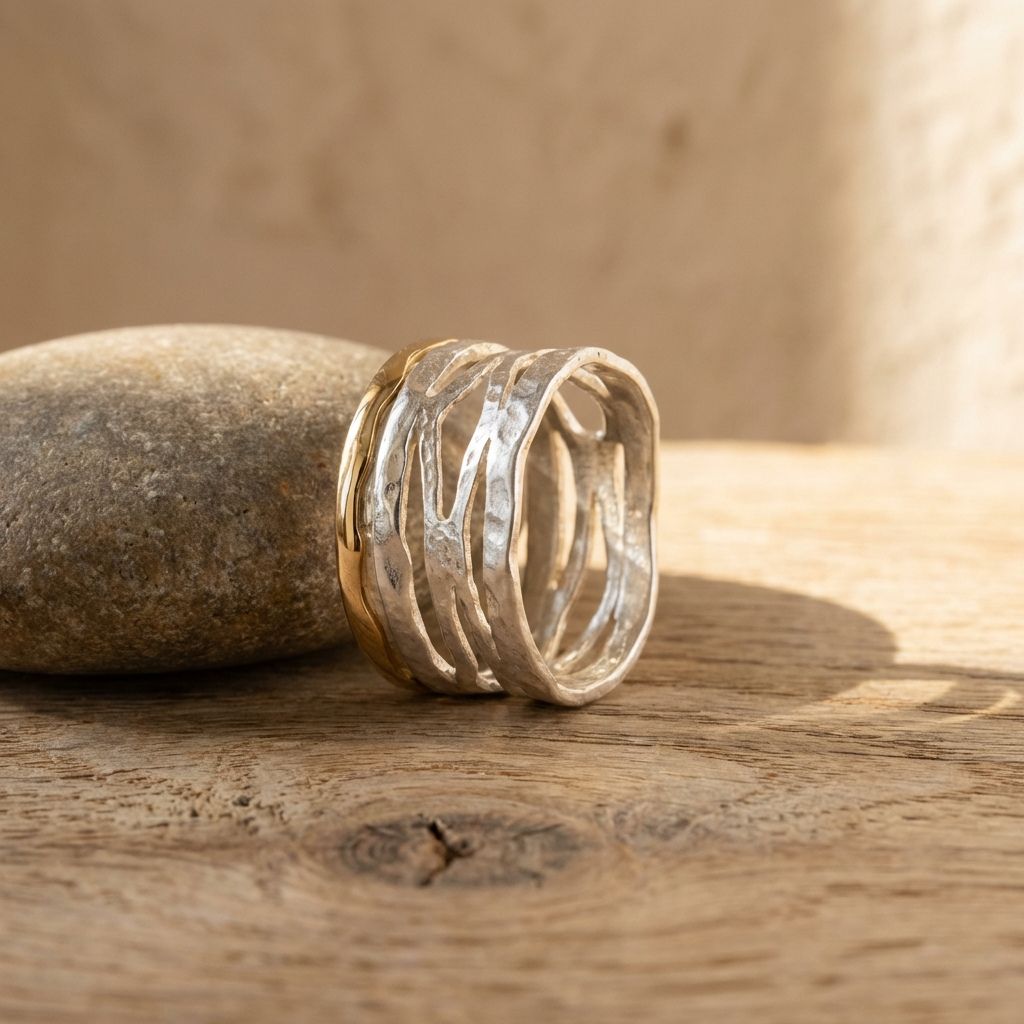 Vintage Gold & Silver Hollow Ring