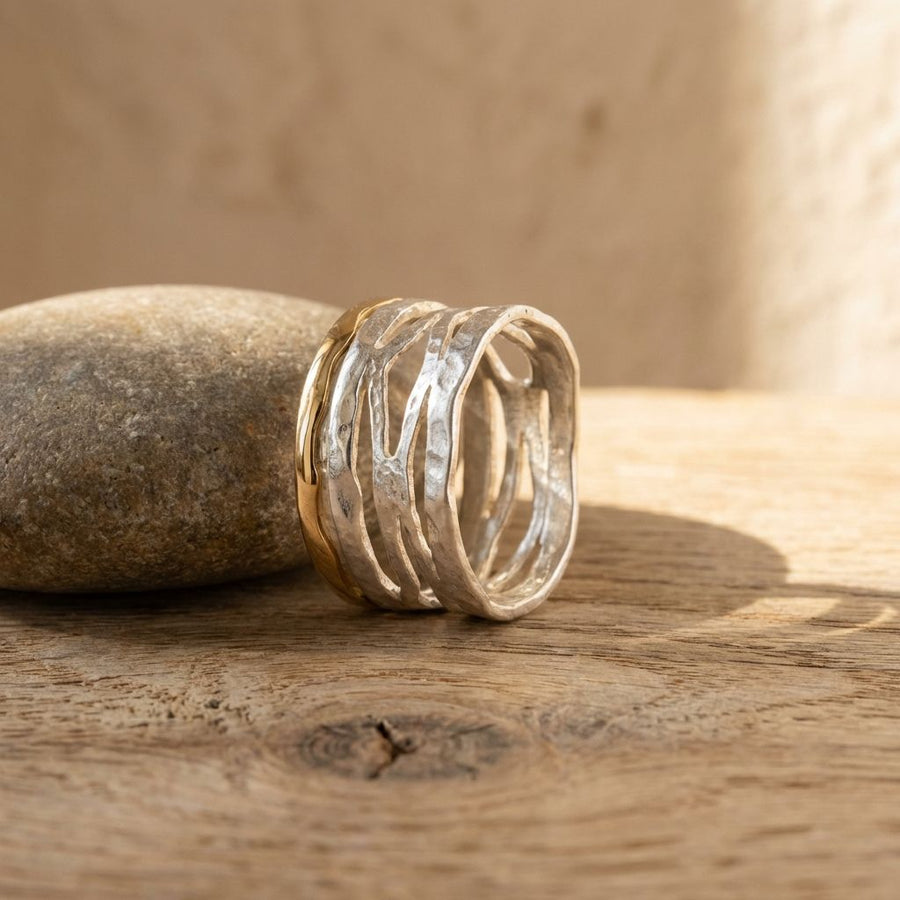 Vintage Gold & Silver Hollow Ring