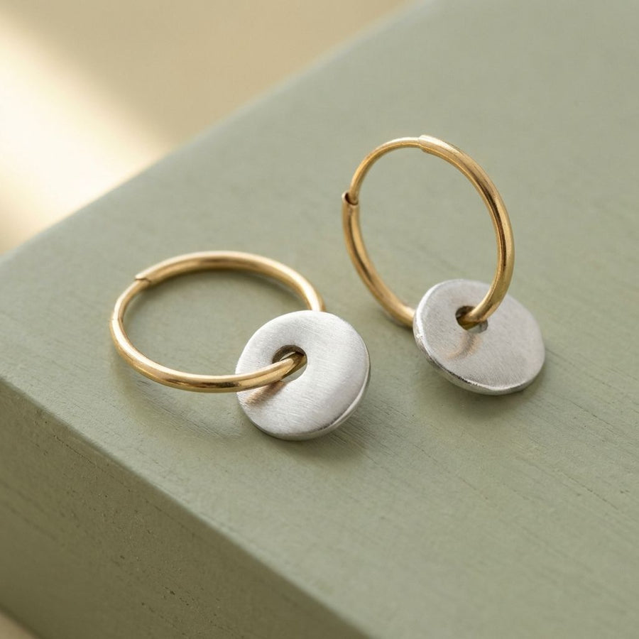 Golden Hoops Silver Earrings
