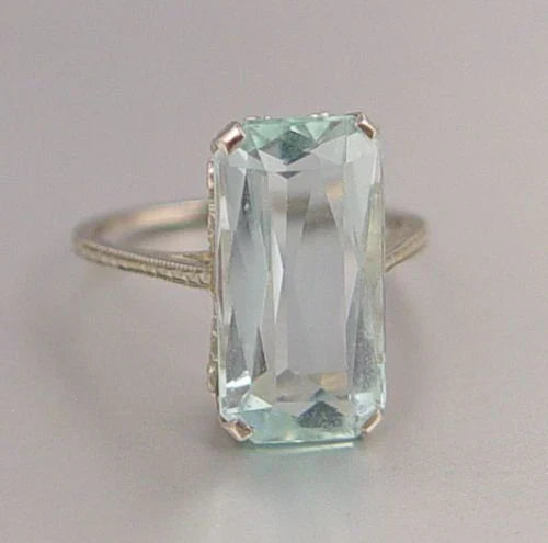 Vintage Light Turquoise Crystal Ring