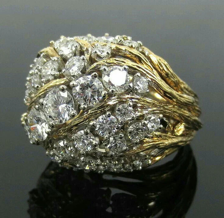Vintage Exquisite Bright Gold Ring-Lydieannejewelry