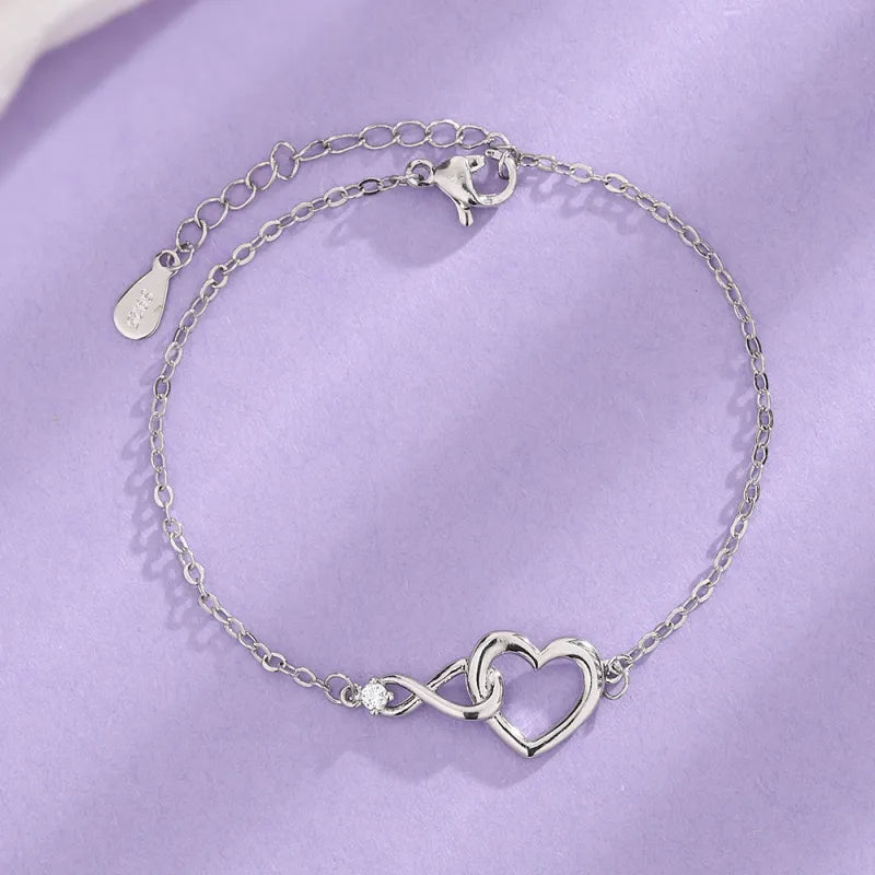 Retro Gold & Silver Heart Bracelet