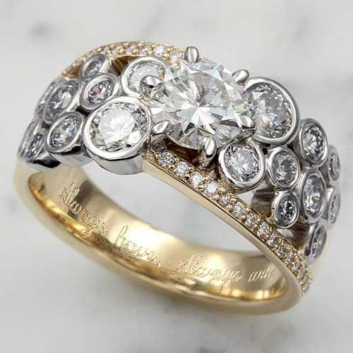 Vintage Bright Zirconia Gold Ring-Lydieannejewelry