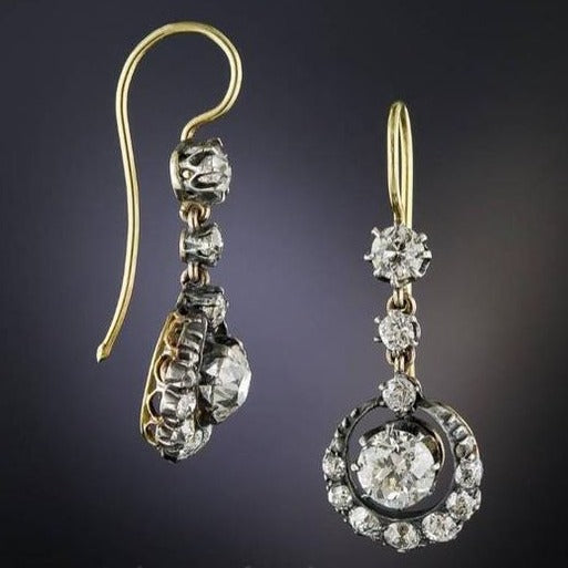 Vintage Bright Dangling Rounded Earrings-Lydieannejewelry
