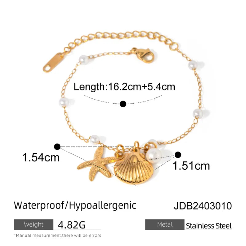 Summer Shell & Pearl Bracelet