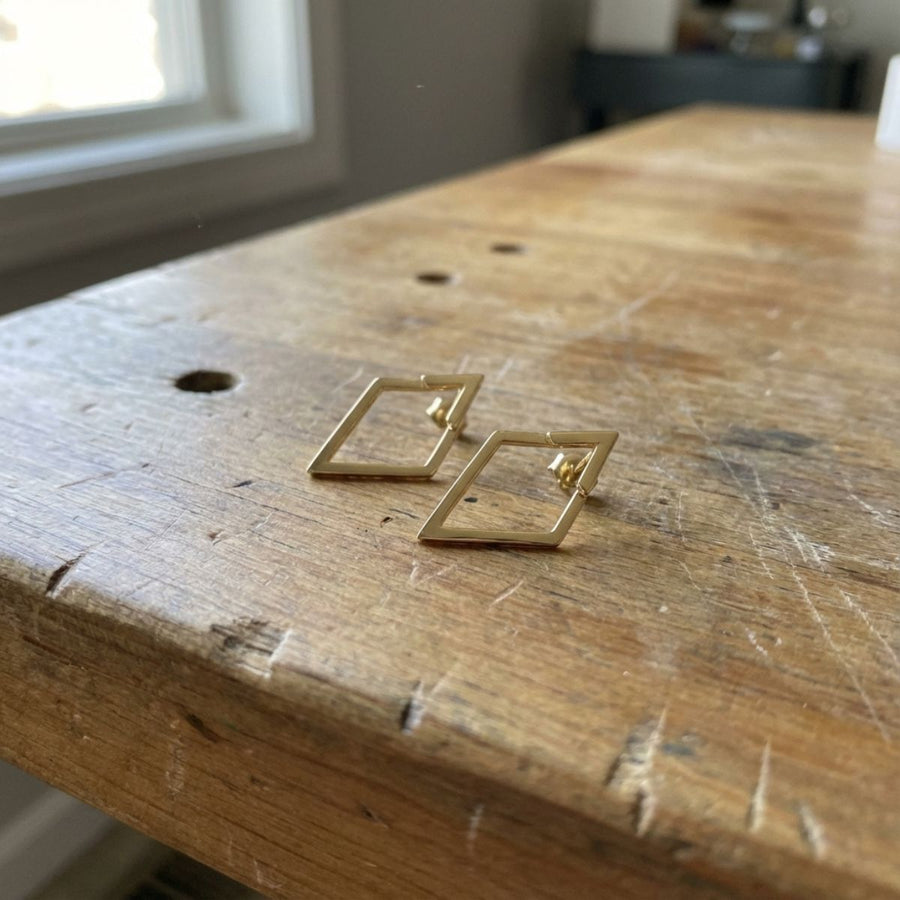 Vintage Geometric Gold Earrings