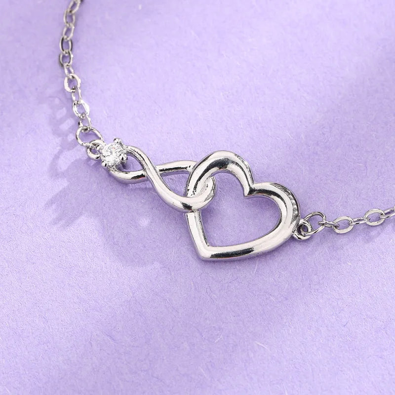 Retro Gold & Silver Heart Bracelet