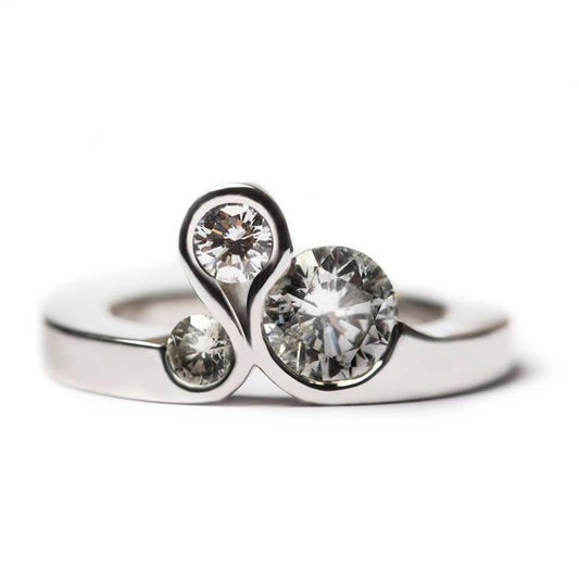 Vintage Triple Spark Silver Ring