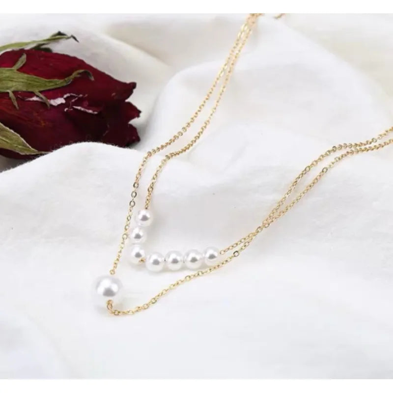 Elegant Double Pearl Necklace