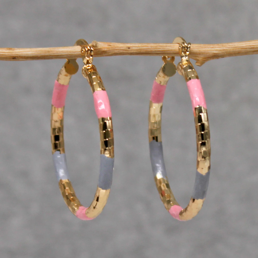 Vintage Colorful Golden Earrings
