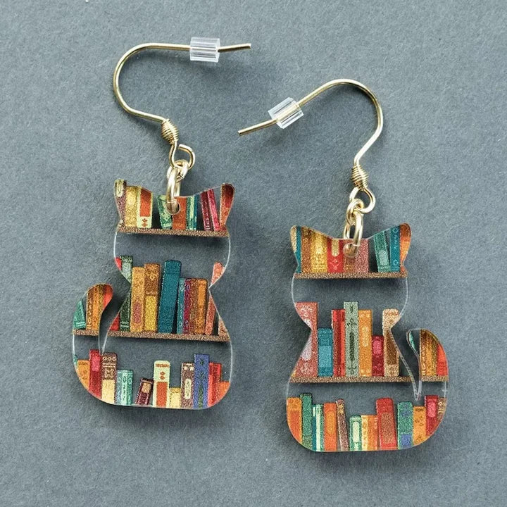Vintage Colorful Cat Earrings-Lydieannejewelry