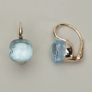Vintage Blue Inlaid Zirconia Earrings-Lydieannejewelry
