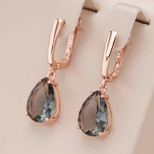 Vintage Drop Gold Earrings-Lydieannejewelry