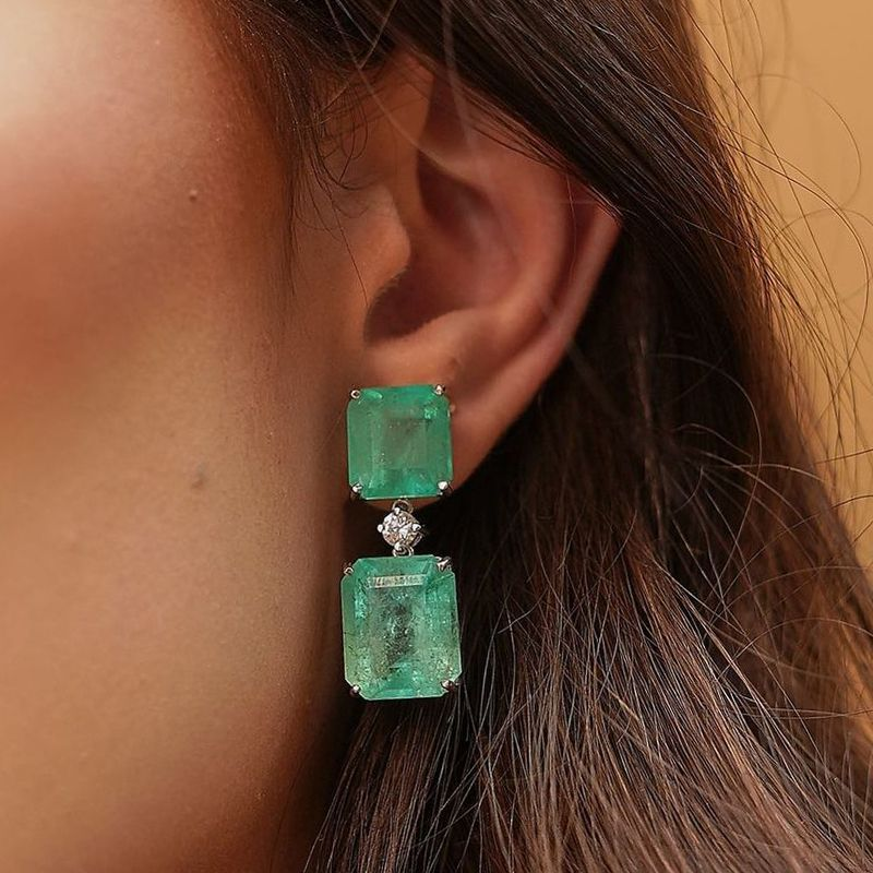 Vintage Turquoise Dangling Earrings-Lydieannejewelry