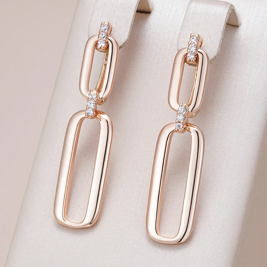 Gold Hollow Dangling Earrings-Lydieannejewelry