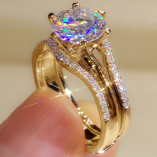 Vintage Colorful Sparkling Ring Set-Lydieannejewelry